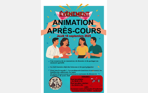 Animation après-cours – Jeudi 18 septembre